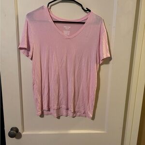 Nine West Light Pink V-Neck Short Sleeve Tee